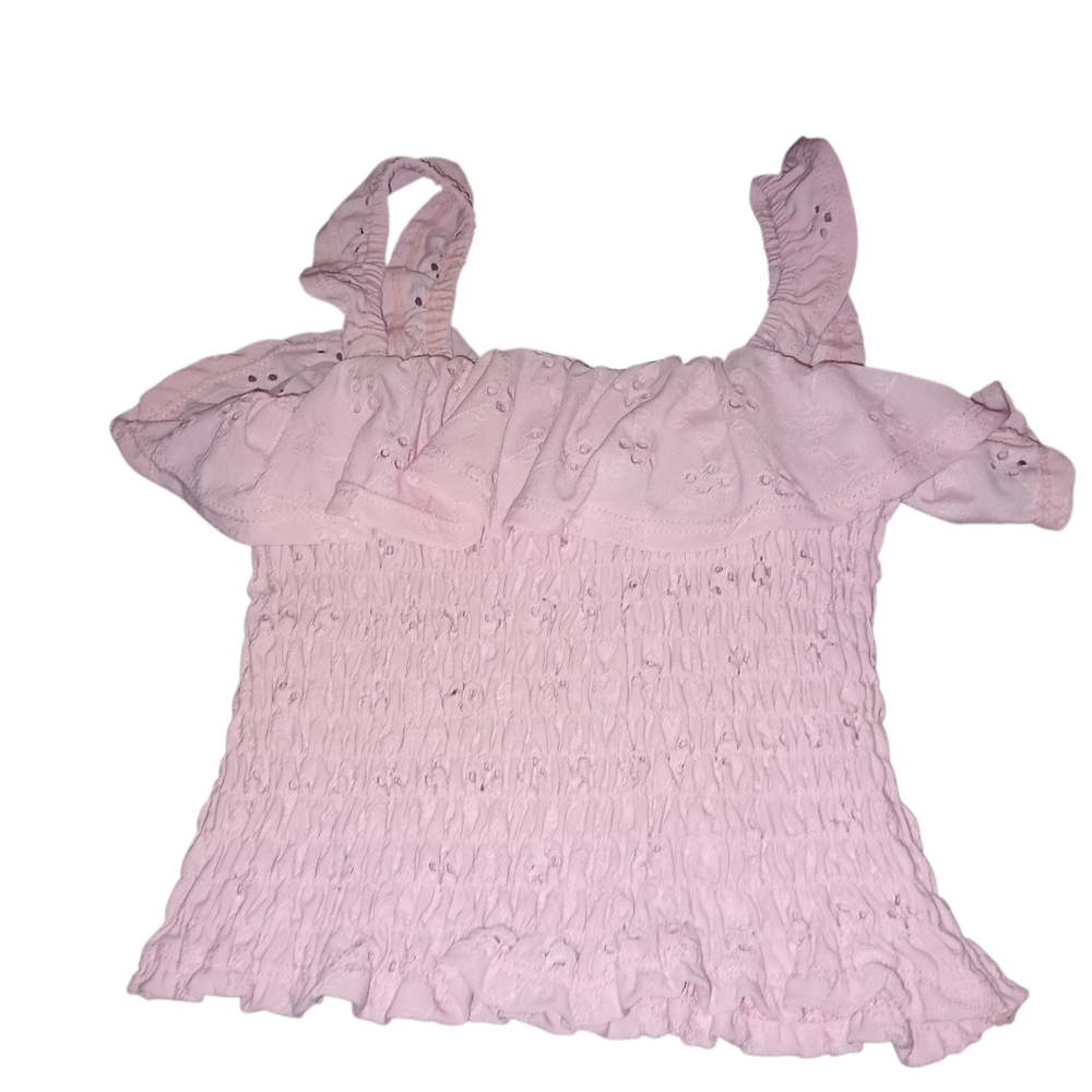 2 Hip Pink Eyelet/Floral Top & Skort Set Size 7